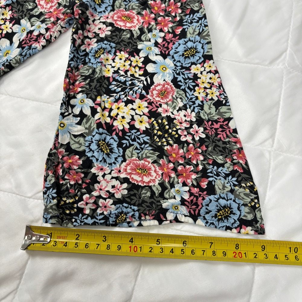 Chelsea & Theodore Floral Boho Peasant Blouse Women's Small Black Multi Viscose - Picture 11 of 11